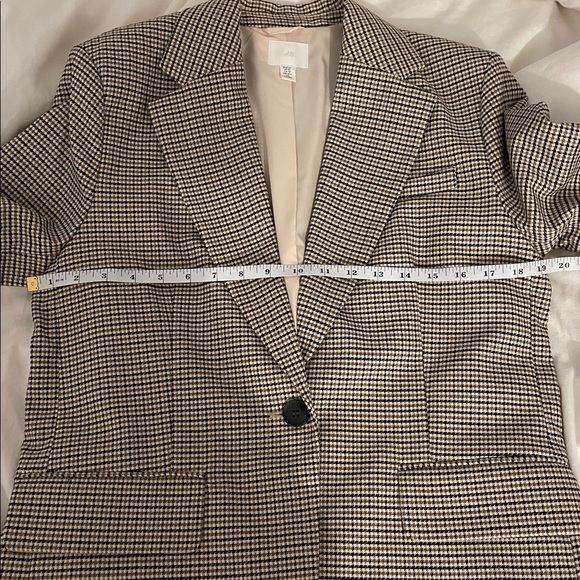 H&M Brown Houndstooth Blazer Jacket Size XS - Picture 8 of 10